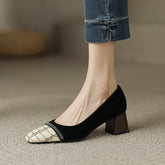 Faye Embellished Square Toe Heels Black Newgew